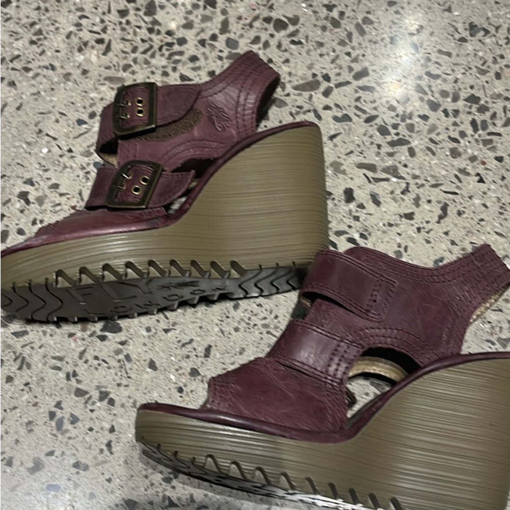 Fly London Deep purple Buckle Sandals - Picture 3 of 5